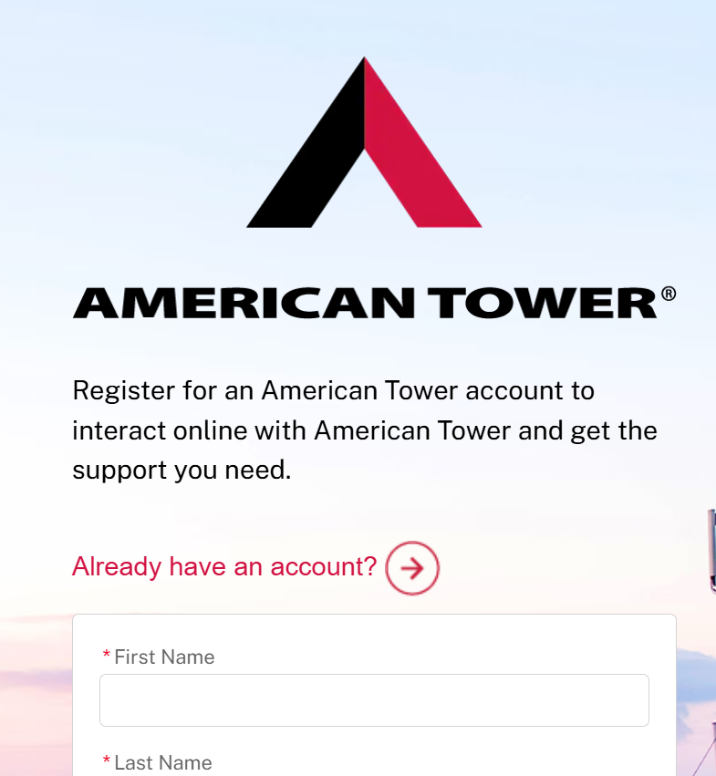 American Tower Experience Cloud customer portal