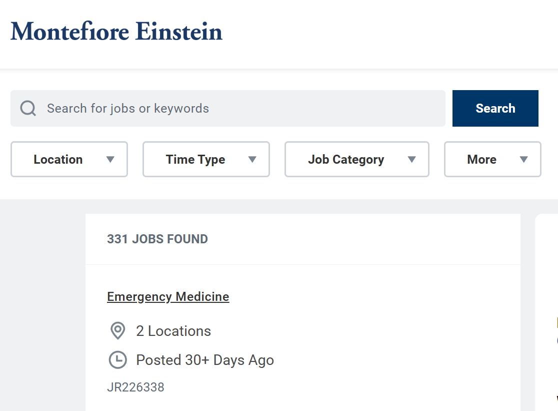 Montefiore Einstein Workday Recruiting portal