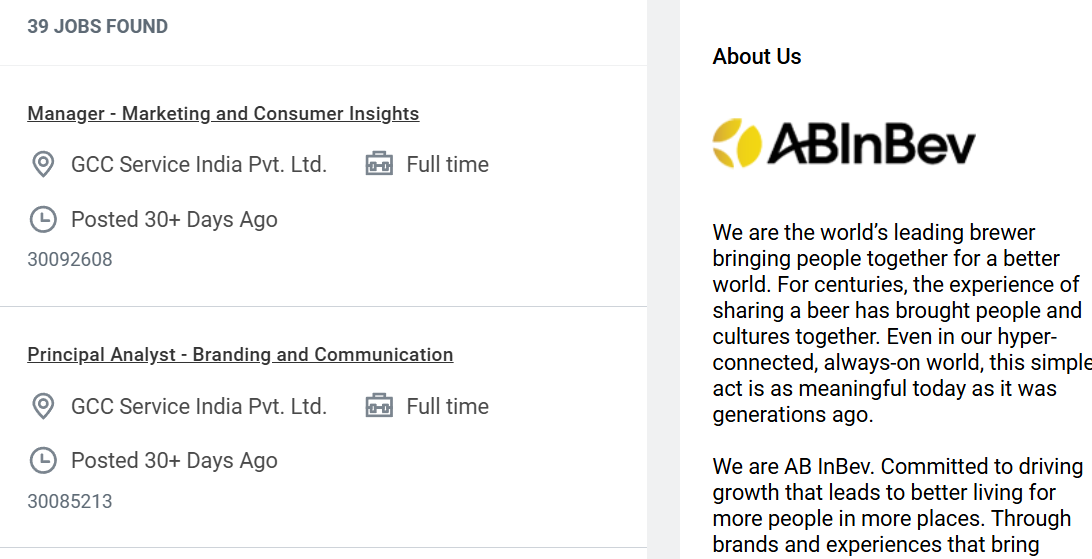 AB InBev Workday Recruiting portal