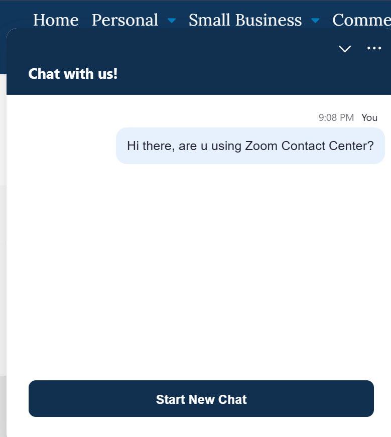 Bank of Stockton Zoom Contact Center chat widget