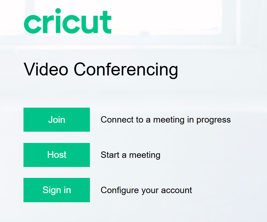 Cricut Zoom Video Conferencing