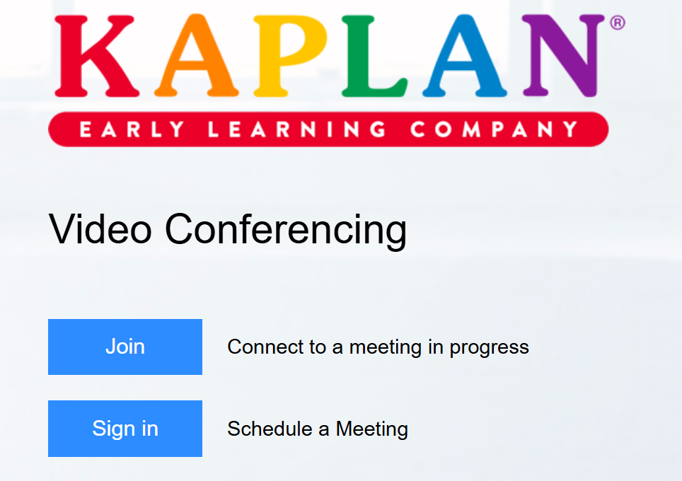 Kaplan Early Learning Zoom Video Conferencing
