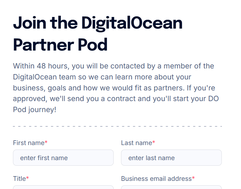 DigitalOcean Partner Portal on Salesforce Experience Cloud