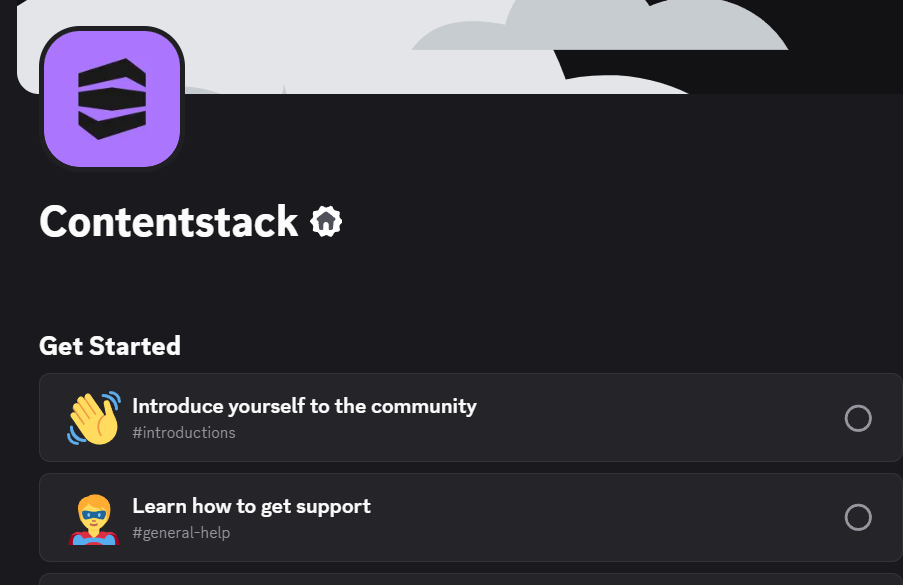 Contentstack Discord announcements channel