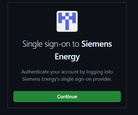 Siemens Energy GitHub Enterprise login enforcing Microsoft SSO