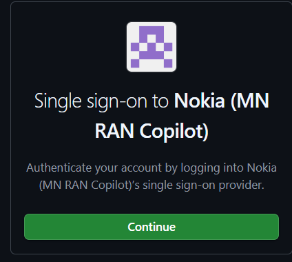 Nokia MN RAN GitHub Enterprise Microsoft SSO login