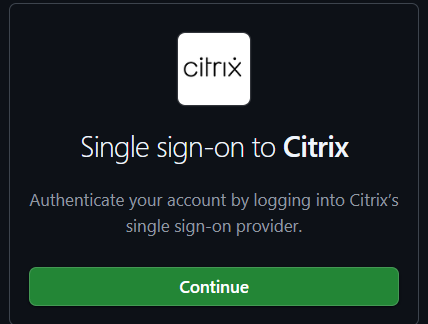 Citrix GitHub Enterprise Okta SSO login