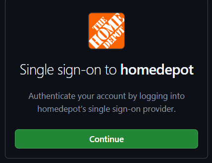 Home Depot GitHub Enterprise Microsoft SSO login