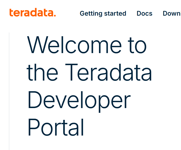 Teradata developer portal