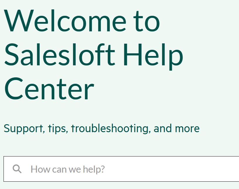 Salesloft Support Center on Salesforce Experience Cloud