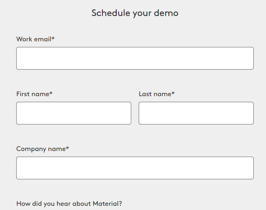 Material Security HubSpot demo request form