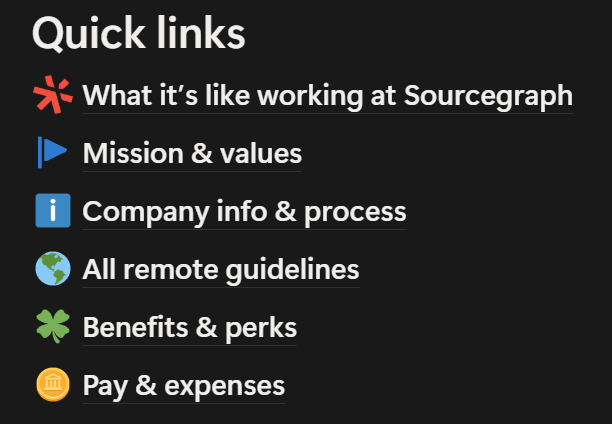 Sourcegraph Notion handbook