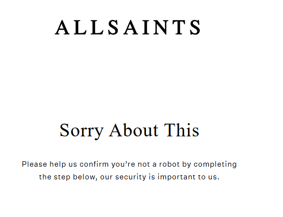 AllSaints Cloudflare Turnstile