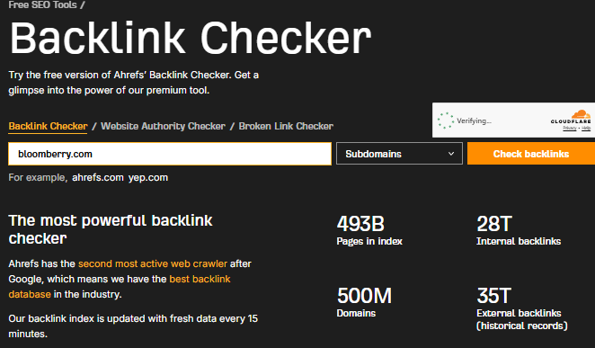 Ahrefs Cloudflare Turnstile
