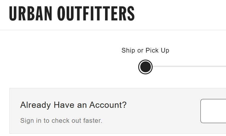 Urban Outfitters Stripe checkout