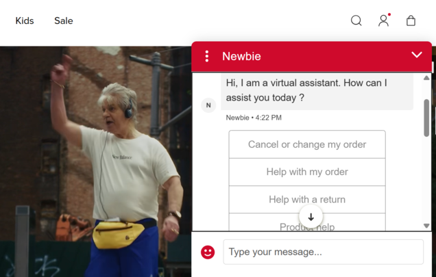 New Balance Customer Chat