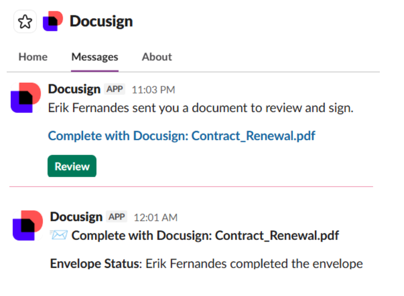 Docusign for Slack