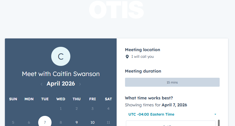 Otis HubSpot usage screenshot