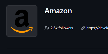 Amazon's GitHub profile showing their public open source repositories