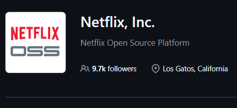 Netflix's GitHub profile showing their open source repositories